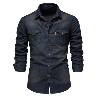 Classic Fit Men's Shirt with Button Front and Pocket Detail - Nocini
