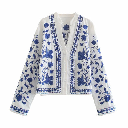 Casual Floral Open Front Cardigan