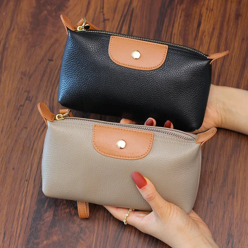 Elegant Faux Leather Wristlet Purse Bag