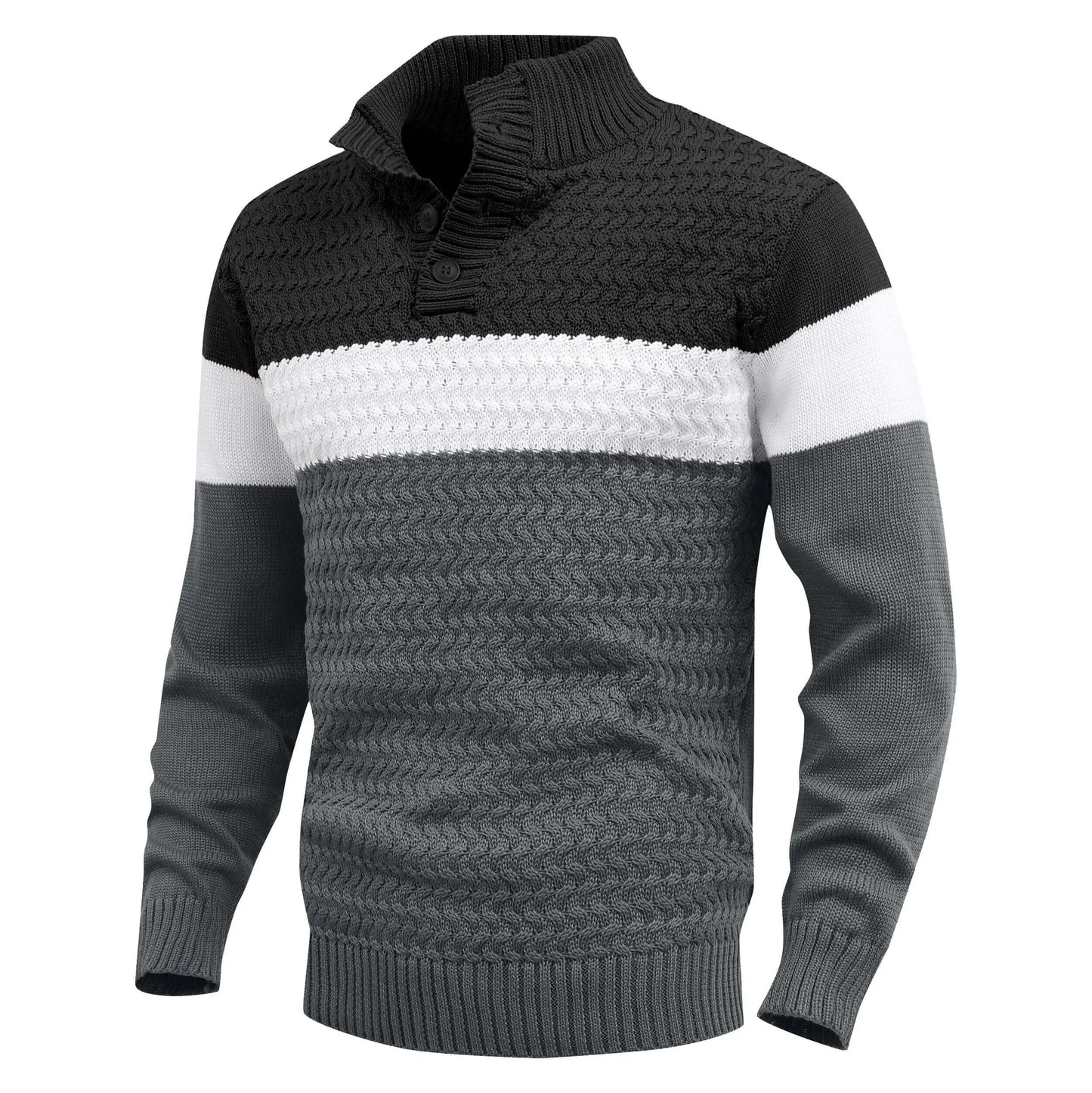 Colorful Crew Neck Cable Knit Sweater