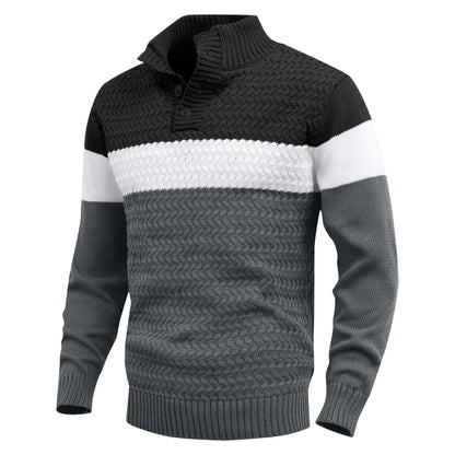 Colorful Crew Neck Cable Knit Sweater
