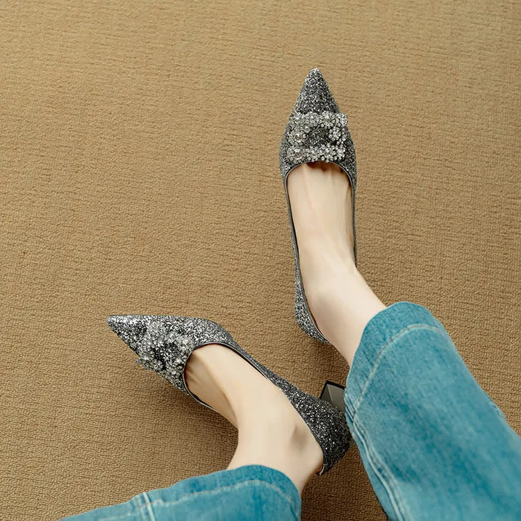 Sparkly High Heels for Evening Wear