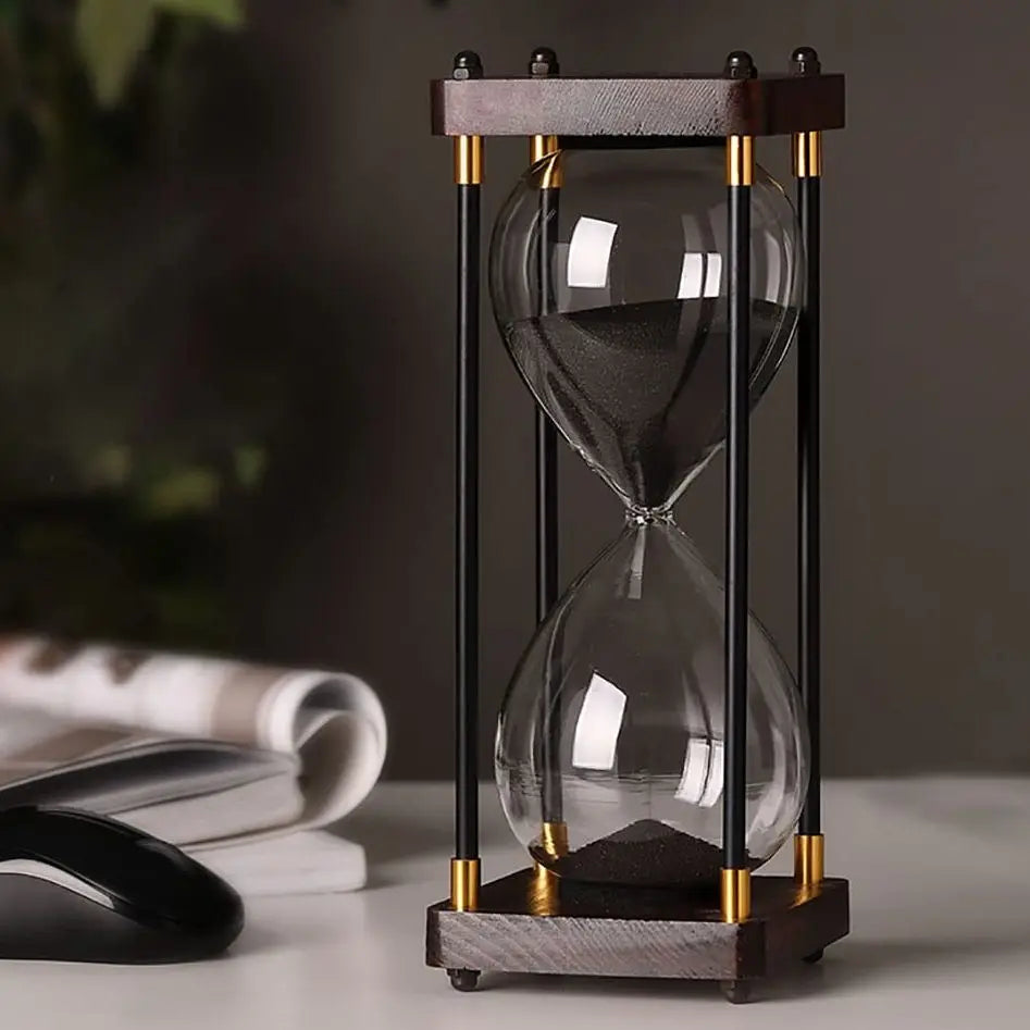 Luxury Glass Hourglass With Wooden Base - Nocini