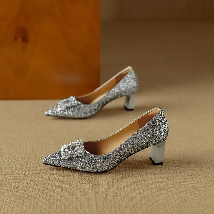 Sparkly High Heels for Evening Wear