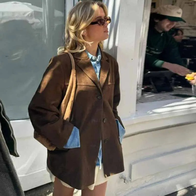 Classic Luxury Suede Jacket for Women