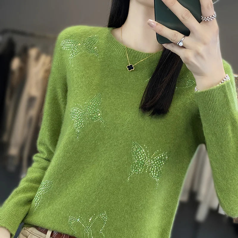 Colorful Floral Crew Neck Sweater