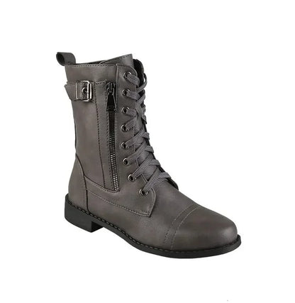 Tough Black Lace Up Ankle Boots