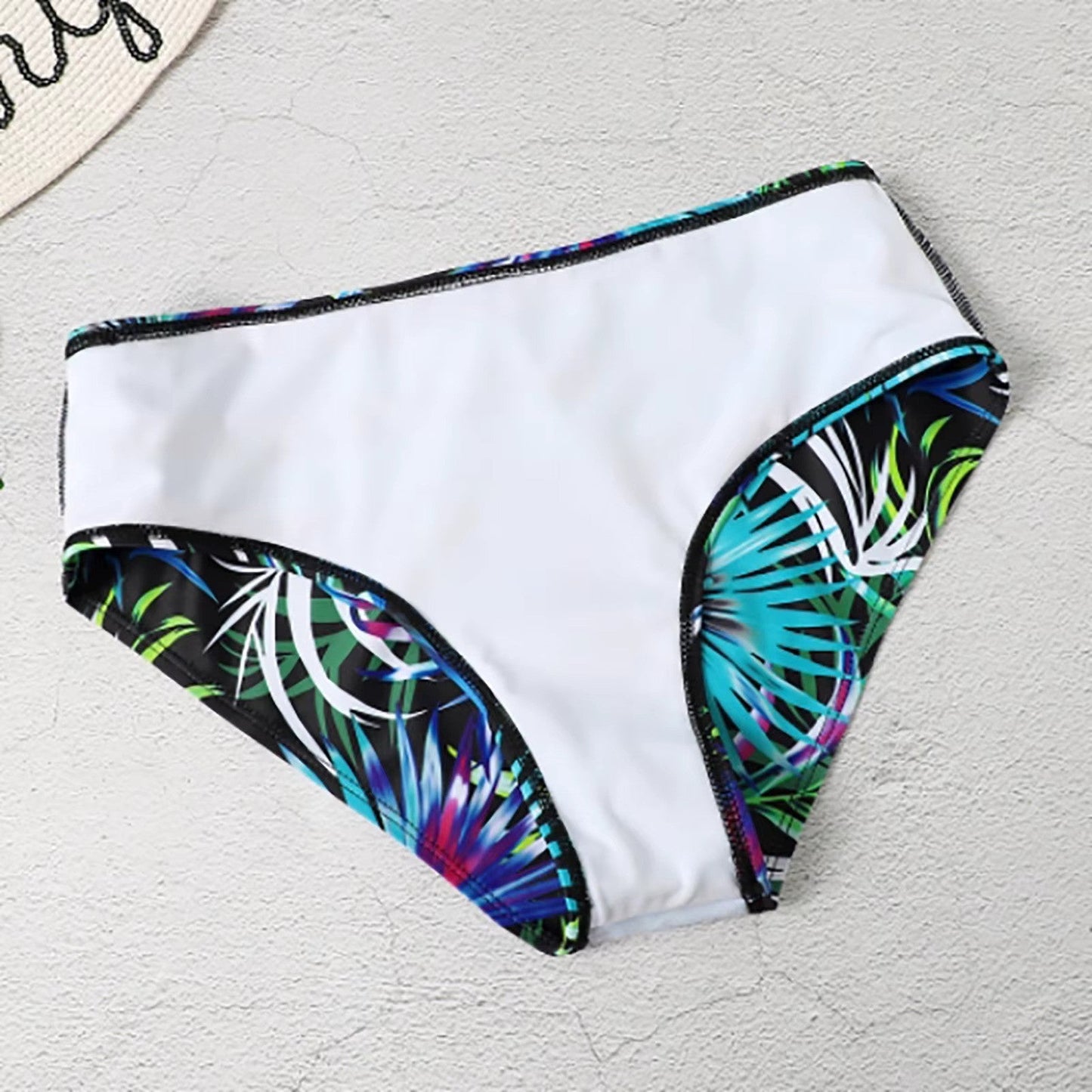 Tropical Floral High Waisted Swimsuit Bikini