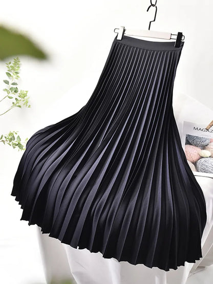 Flared Comfortable Waist Midi Skirt for Women - Nocini