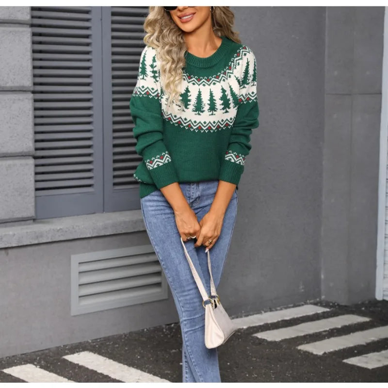 Holiday Crew Neck Knit Sweater