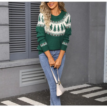 Holiday Crew Neck Knit Sweater