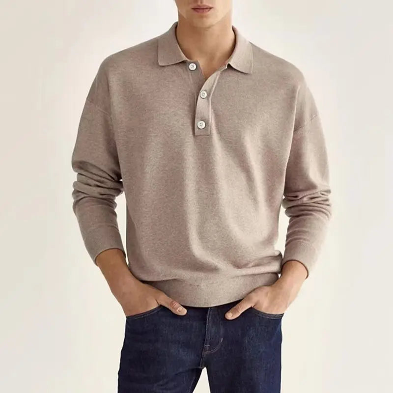 Classic Fit Mens Polo Shirt with Ribbed Cuffs - Nocini