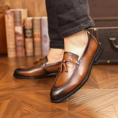 Classic Genuine Leather Slip On Shoes