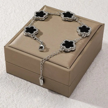 Sparkling Clover Chain Bracelet