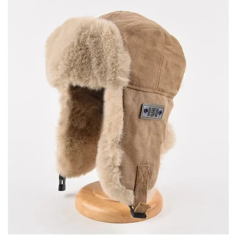 Warm Fur Lined Trapper Hat with Ear Flaps