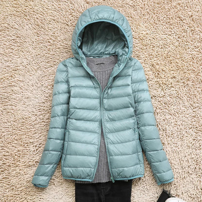 Slim Fit Women's Down Coat with Hood