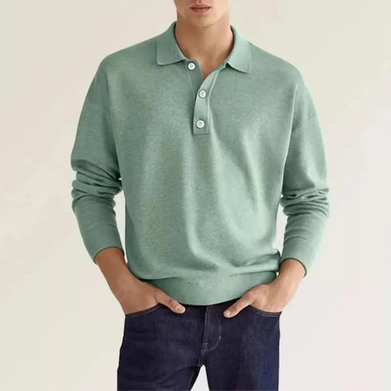 Classic Fit Mens Polo Shirt with Ribbed Cuffs