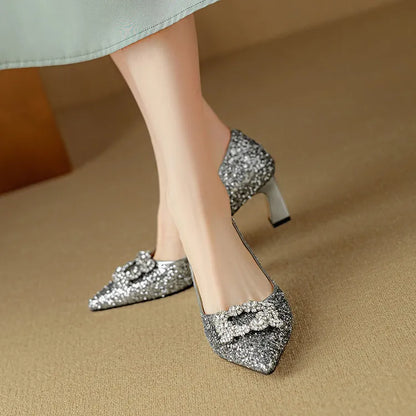 Sparkly High Heels for Evening Wear
