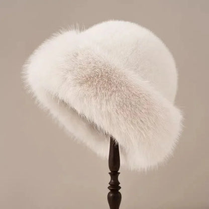 Soft Wool Rounded Fur Trim Hat - Nocini