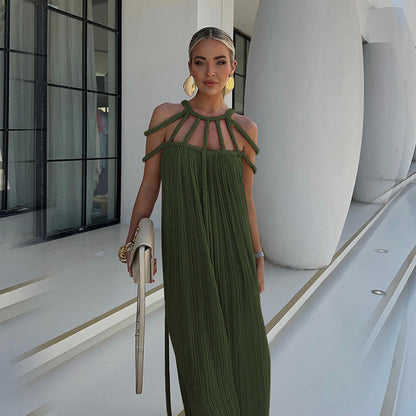 Flowy Women's Maxi Dress with Adjustable Straps
