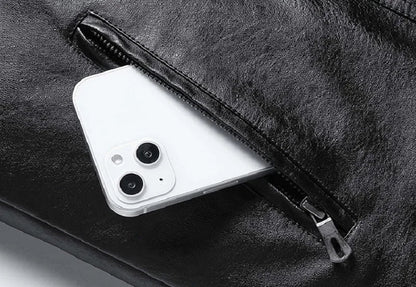 Rugged Motorcycle Leather Coat
