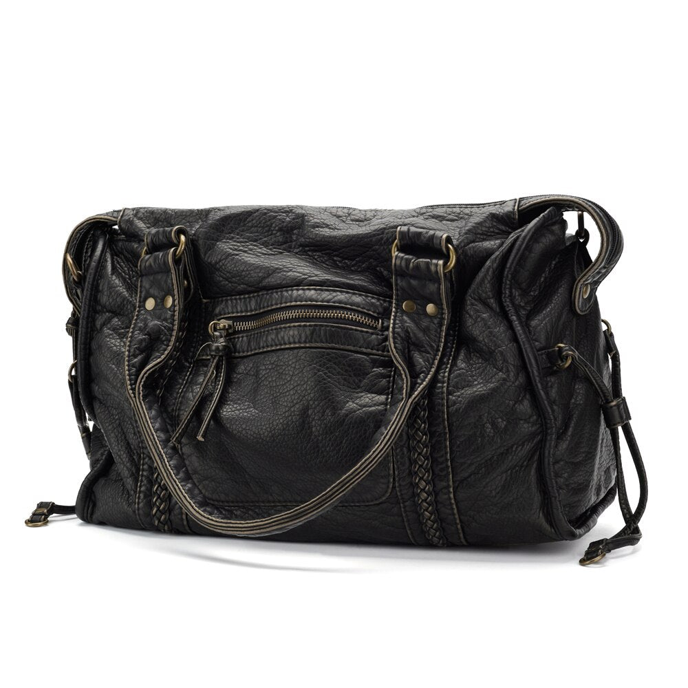 Stylish Faux Leather Tote Shoulder Bag