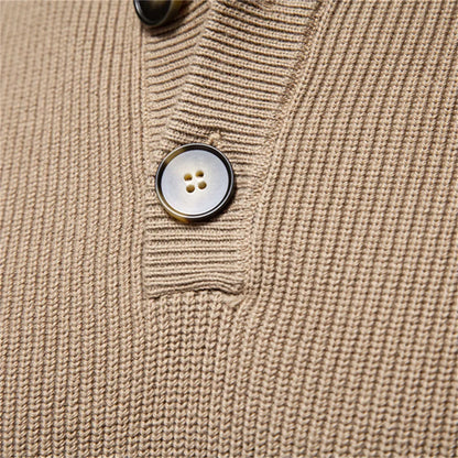 Classic Wooden Button Crew Sweater