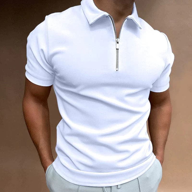 Men's Classic Fit Quarter Zip Polo Shirt