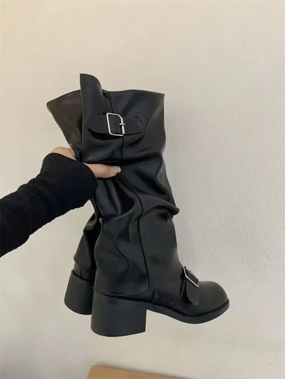 Trendy High Heel Knee High Platform Boots