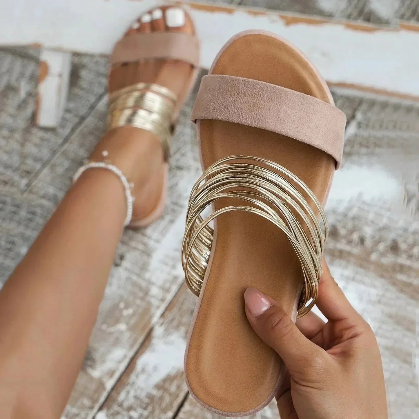 Comfortable Womens Double Strap Summer Sandals