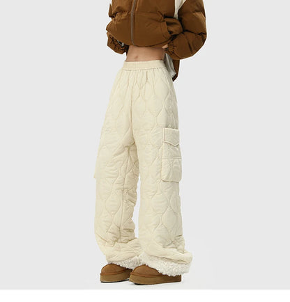 Comfortable Quilted Wide Leg Pants