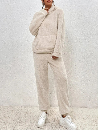 Soft Fleece Teddy Hooded Jumpsuit for Lounge Relaxation