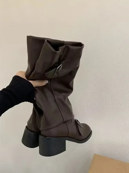 Trendy High Heel Knee High Platform Boots