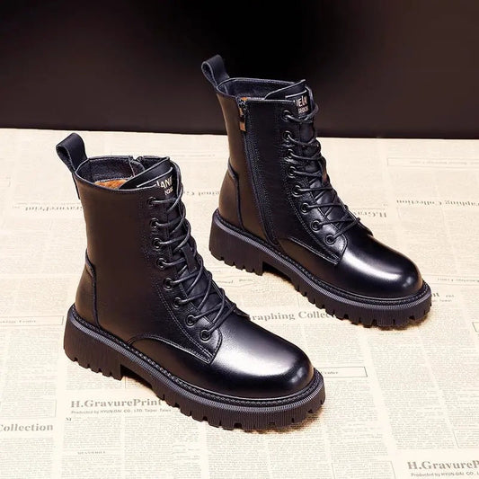 Women's Ankle Boots with Low Heel and Grip Sole - Nocini