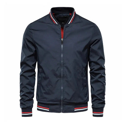 Classic Fit Striped Bomber Jacket