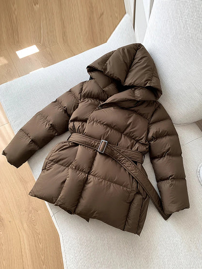 Ladies Cozy Down Filled Parka Coat