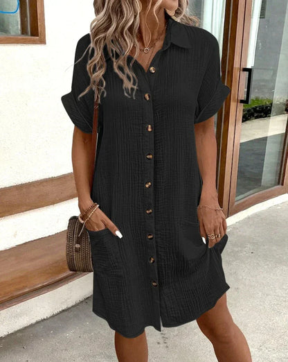 Casual Soft Cotton Mini Dress for Women