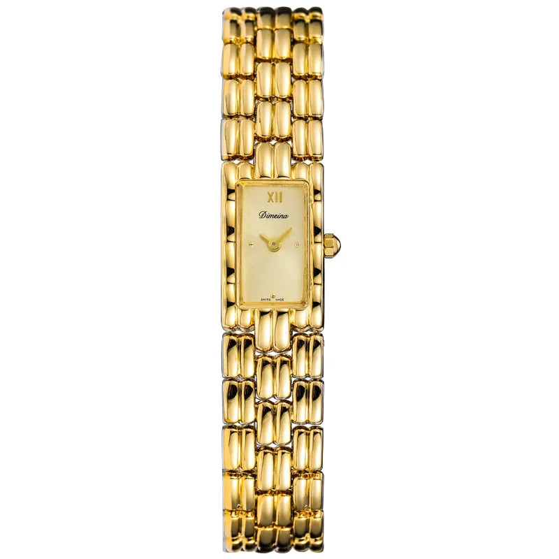 Elegant Rectangular Watch with Link Band