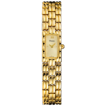 Elegant Rectangular Watch with Link Band