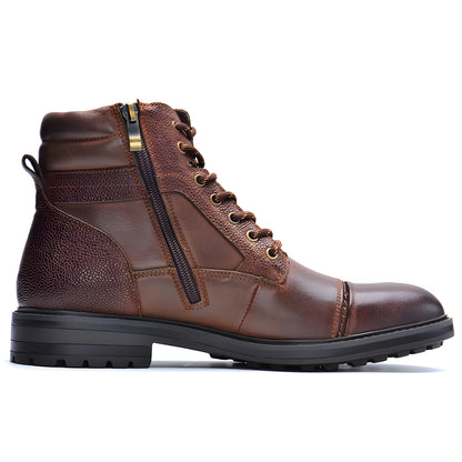 Tall Brown Genuine Leather Boots