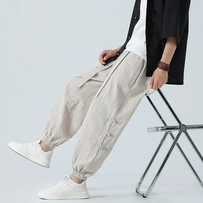 Comfortable Loose Fit Harem Pants | Casual Striped Pants