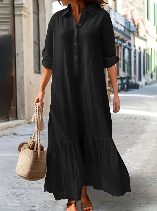 Layered Long Sleeve Maxi Dress