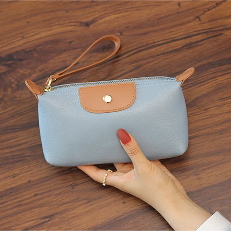 Elegant Faux Leather Wristlet Purse Bag