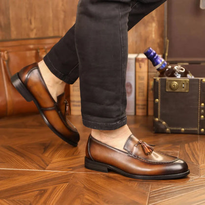 Classic Genuine Leather Slip On Shoes