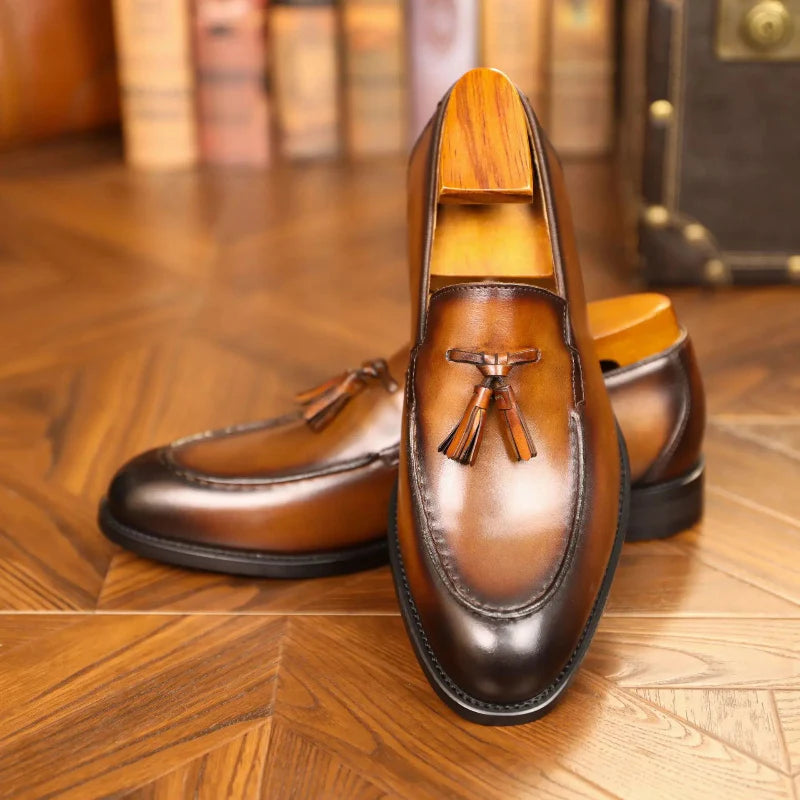 Classic Genuine Leather Slip On Shoes