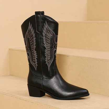 Classic Rugged Cowboy Riding Boots