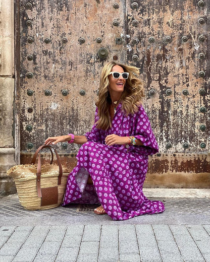 Vibrant Floral Maxi Dress for Women