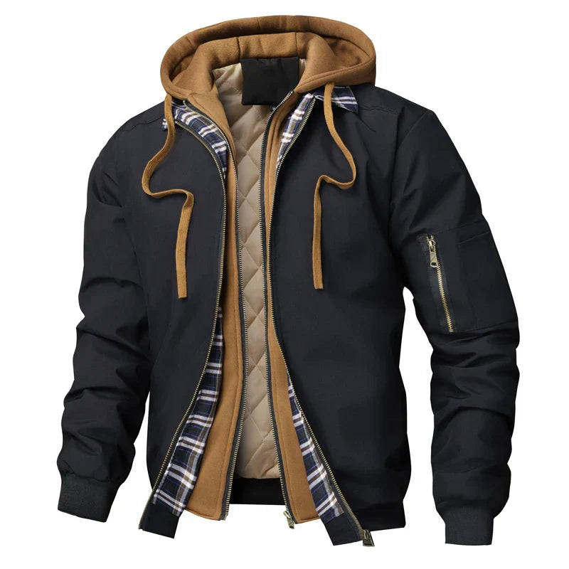 Casual Fit Quilted Zip Up Bomber Jacket