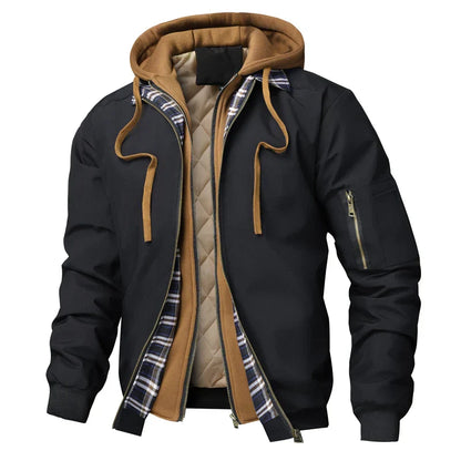 Casual Fit Quilted Zip Up Bomber Jacket
