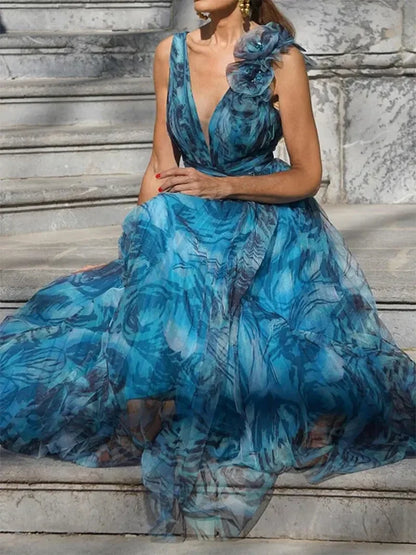 Elegant Floral Long Dress